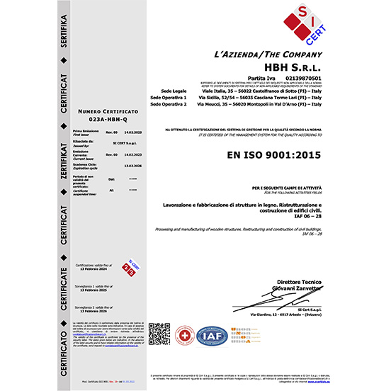HBH - Certificazione ISO 9001